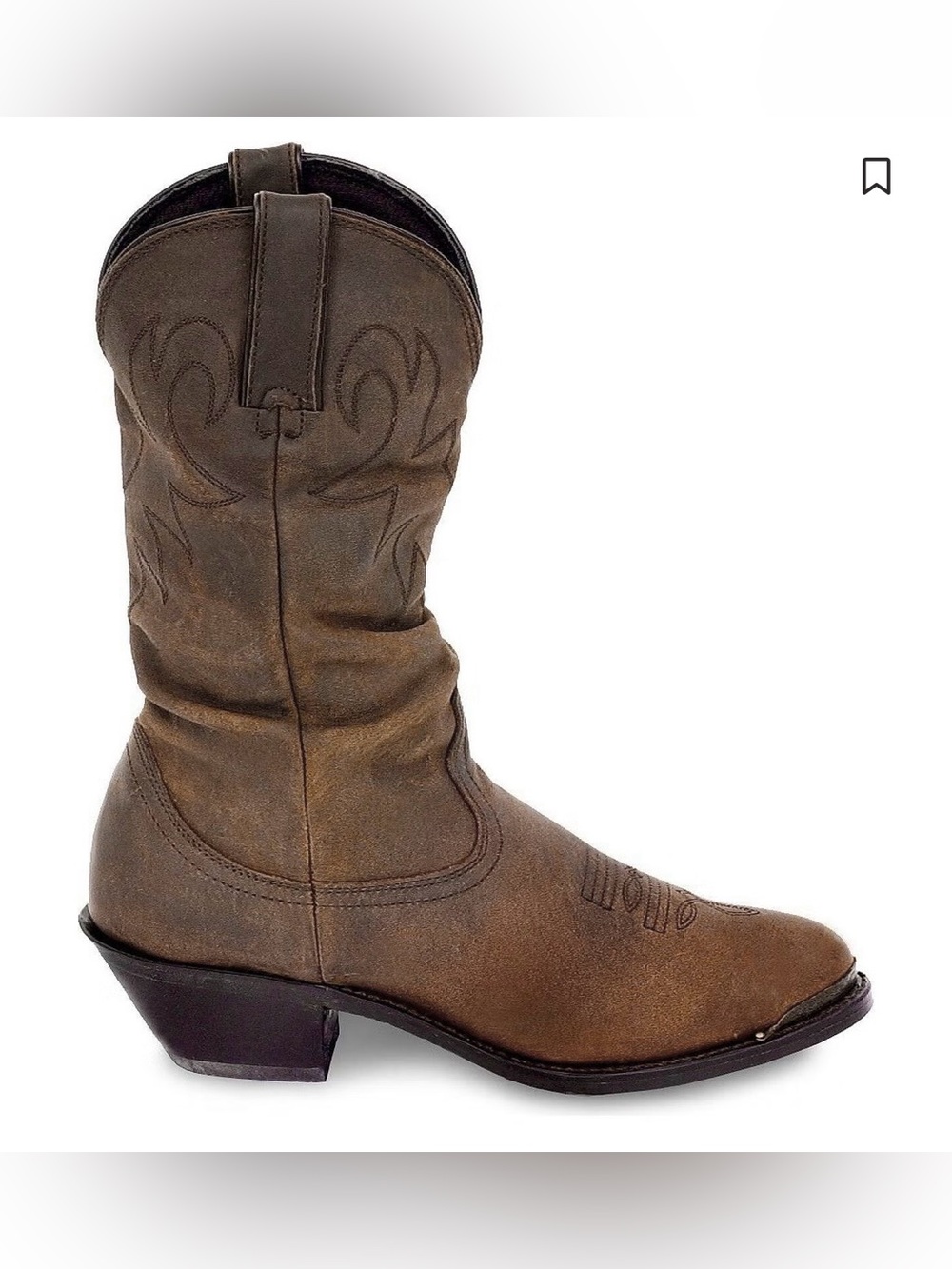 Durango Earthtone Brown Slouch Western Boots. Soft leather.